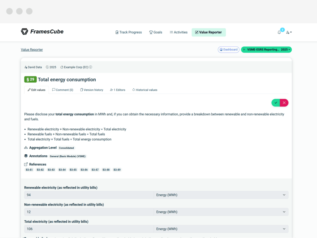 VSME ESRS Software Datensammlung