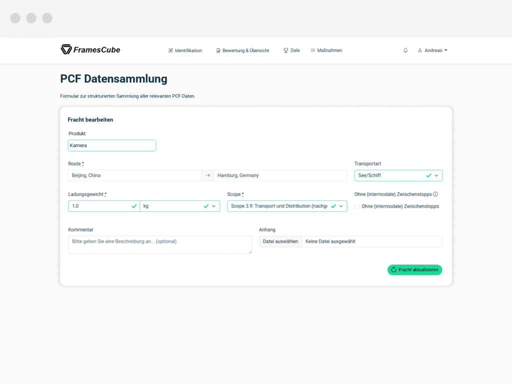 CONSUST PCF Software Datensammlung