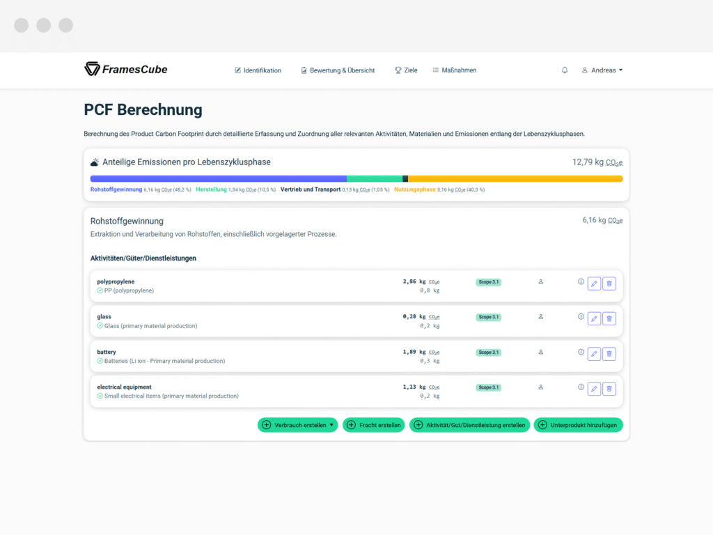 CONSUST PCF Software Emissionsberechnung