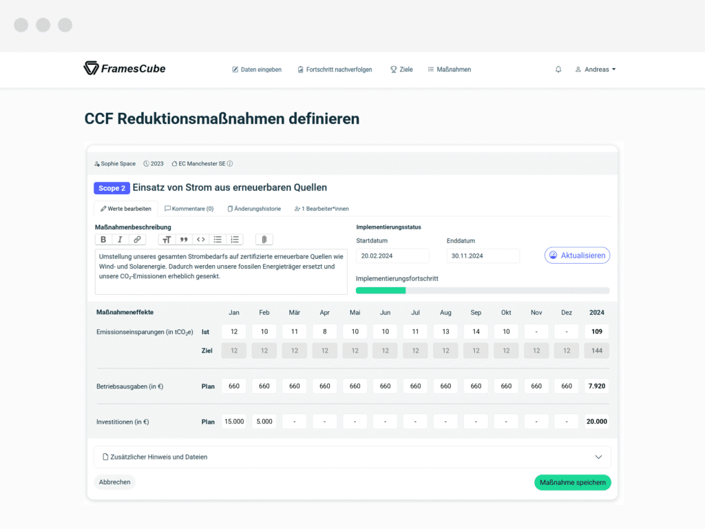 CONSUST FramesCube CCF Software Reduktionsmaßnahmen
